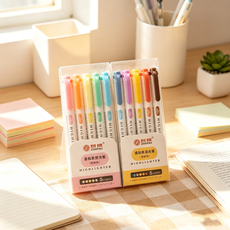 Highlighter Set Pastel - Marcadores Fluorescentes de Ponta Dupla em
