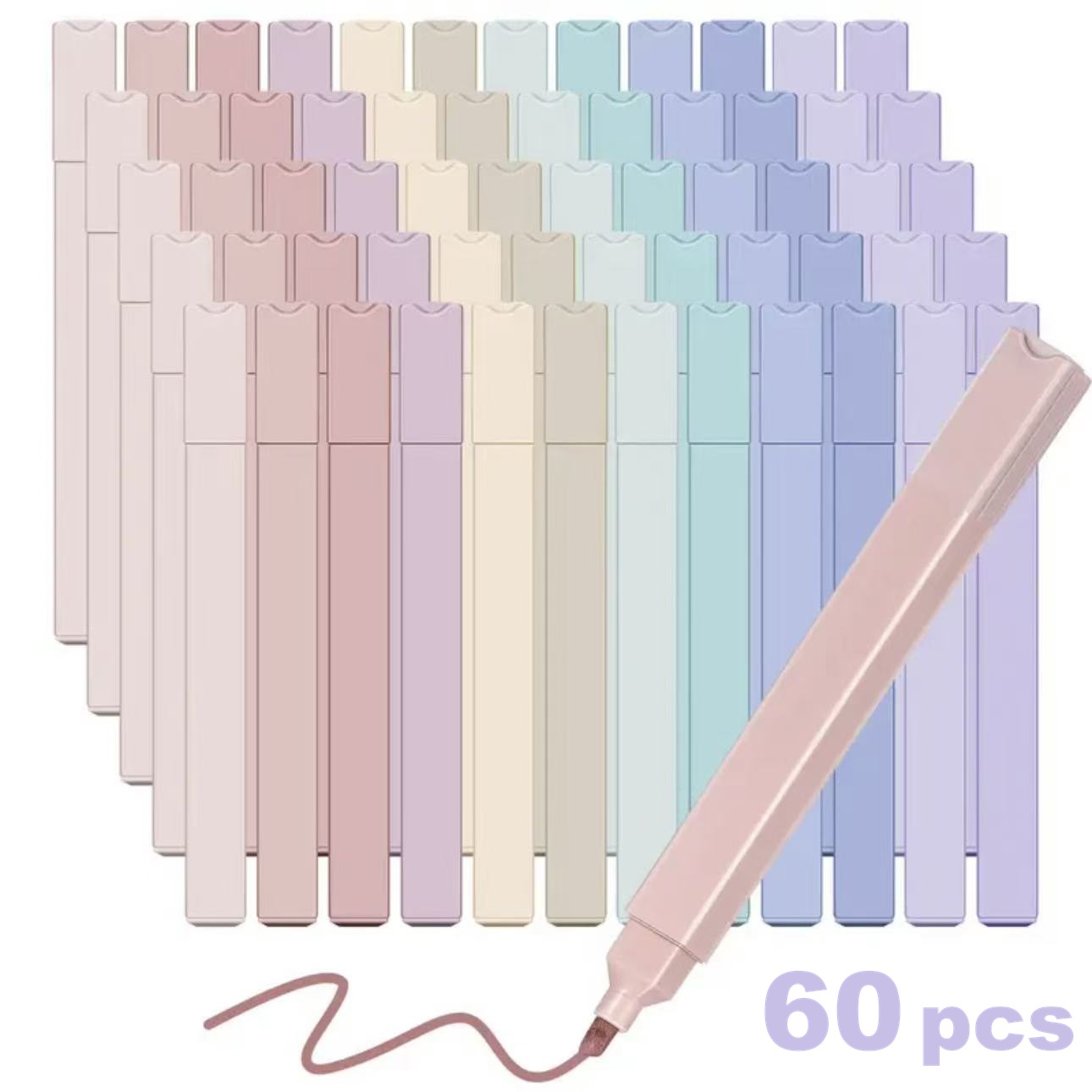 Highlighter Set Pastel - Conjunto de Marcadores Estéticos 12/60 peças