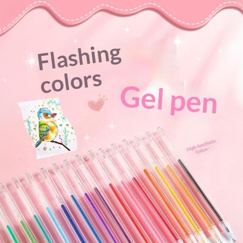 Gel Ink Pen Set - Canetas de gel com glitter, 8/12/18