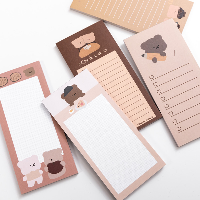 Office Stationery Supply List - Coreano Biscoito Urso Decorativo Notepad, Message