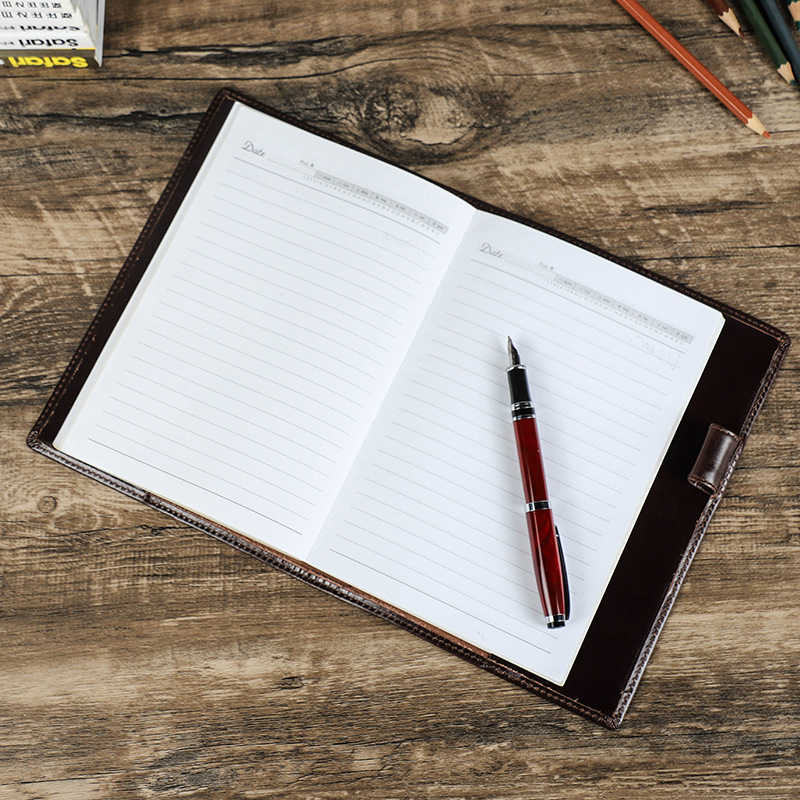Couro genuíno A5 Laptop com Pe - Stationery Supplies Business avaliação e preço
