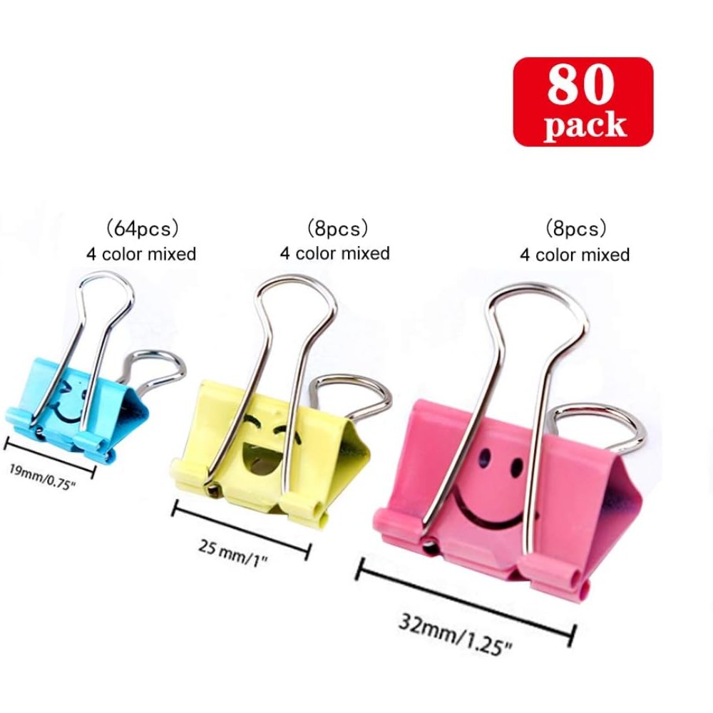 80 clipes de papel variados, c - Binder Clip Assorted avaliação e preço